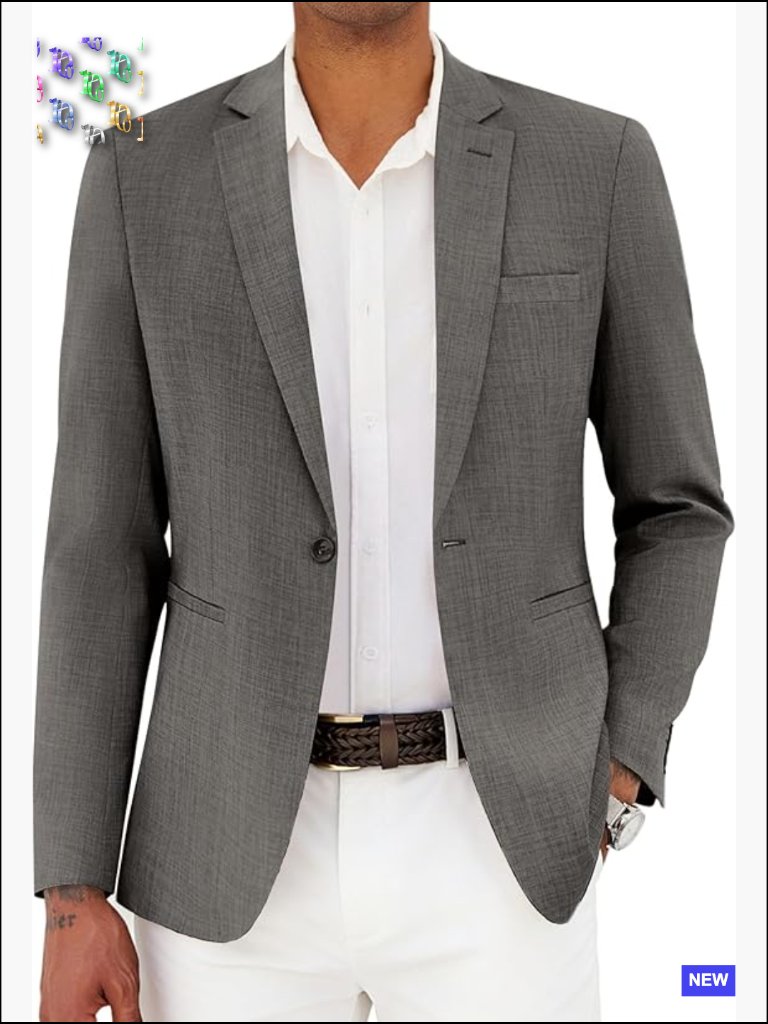Slim Fit Lightweight Blazer Sport Coat Casual Business One Button Jacket